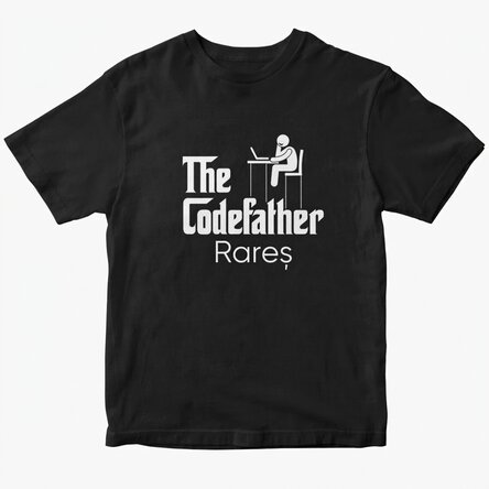Maglietta in cotone personalizzata con scritta - The codefather