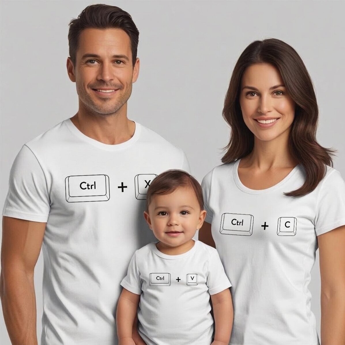 Maglietta in cotone personalizzata per bambini/adulti - Ctrl C, Ctrl V