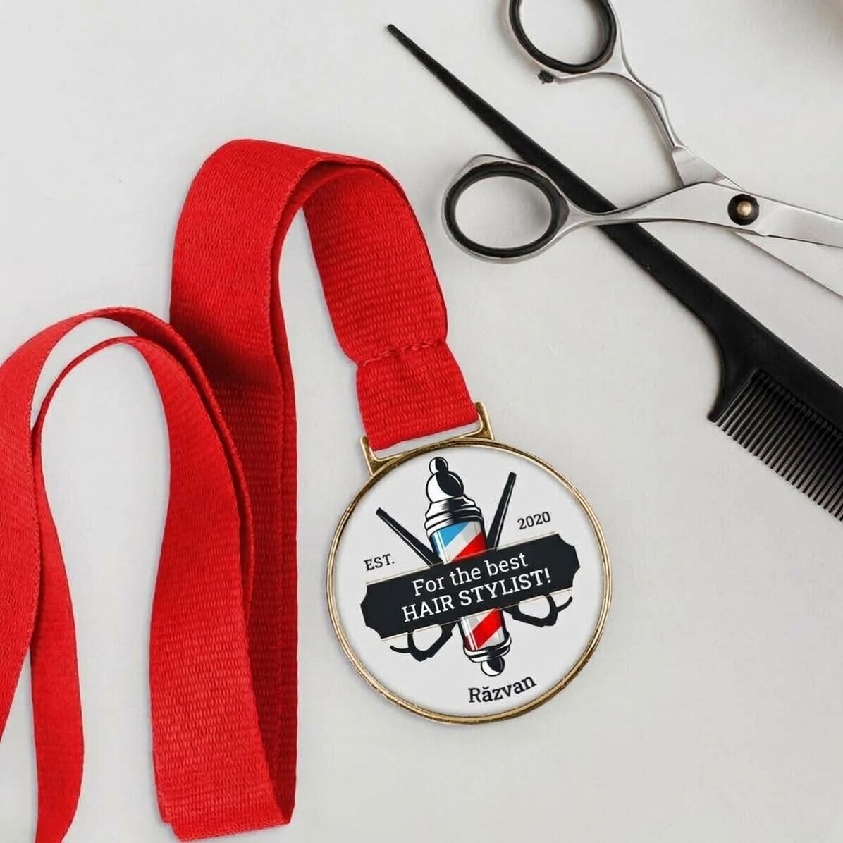 Medaglia personalizzata con messaggio - Parrucchiere