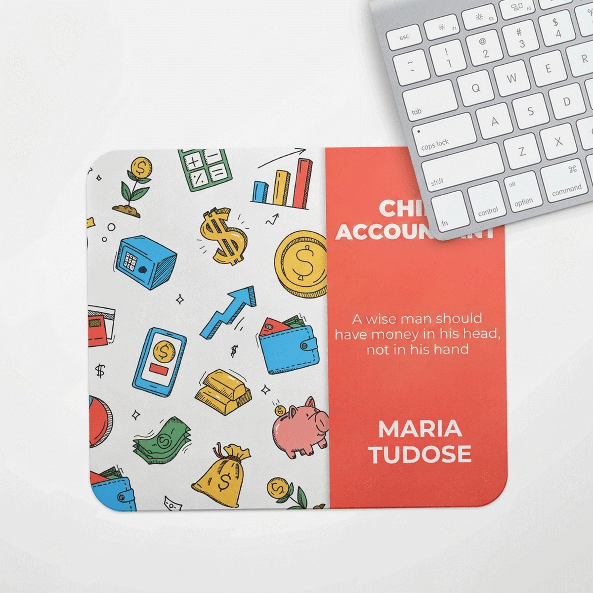 Tappetino per mouse personalizzato con testo - Finanze