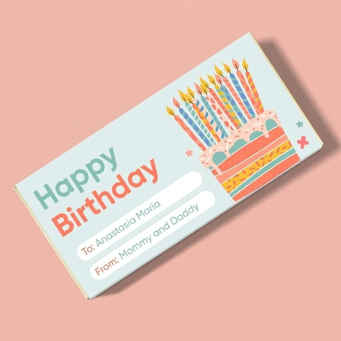 Cioccolato personalizzato con messaggio per bambini - Compleanno