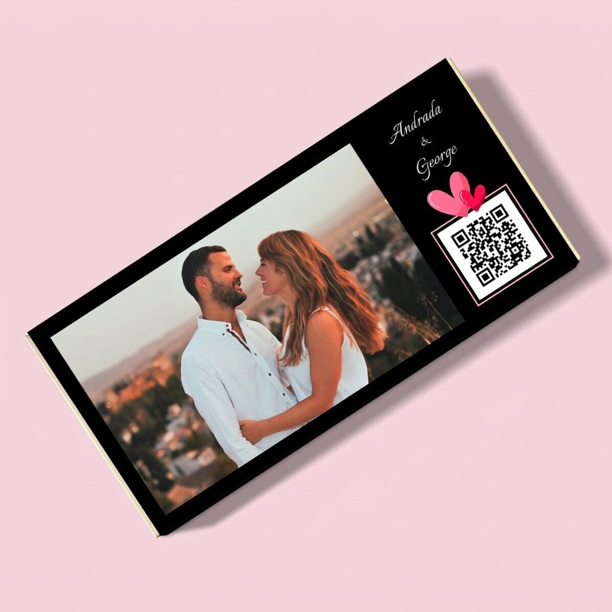 Cioccolato personalizzato con foto, testo e codice QR - Love