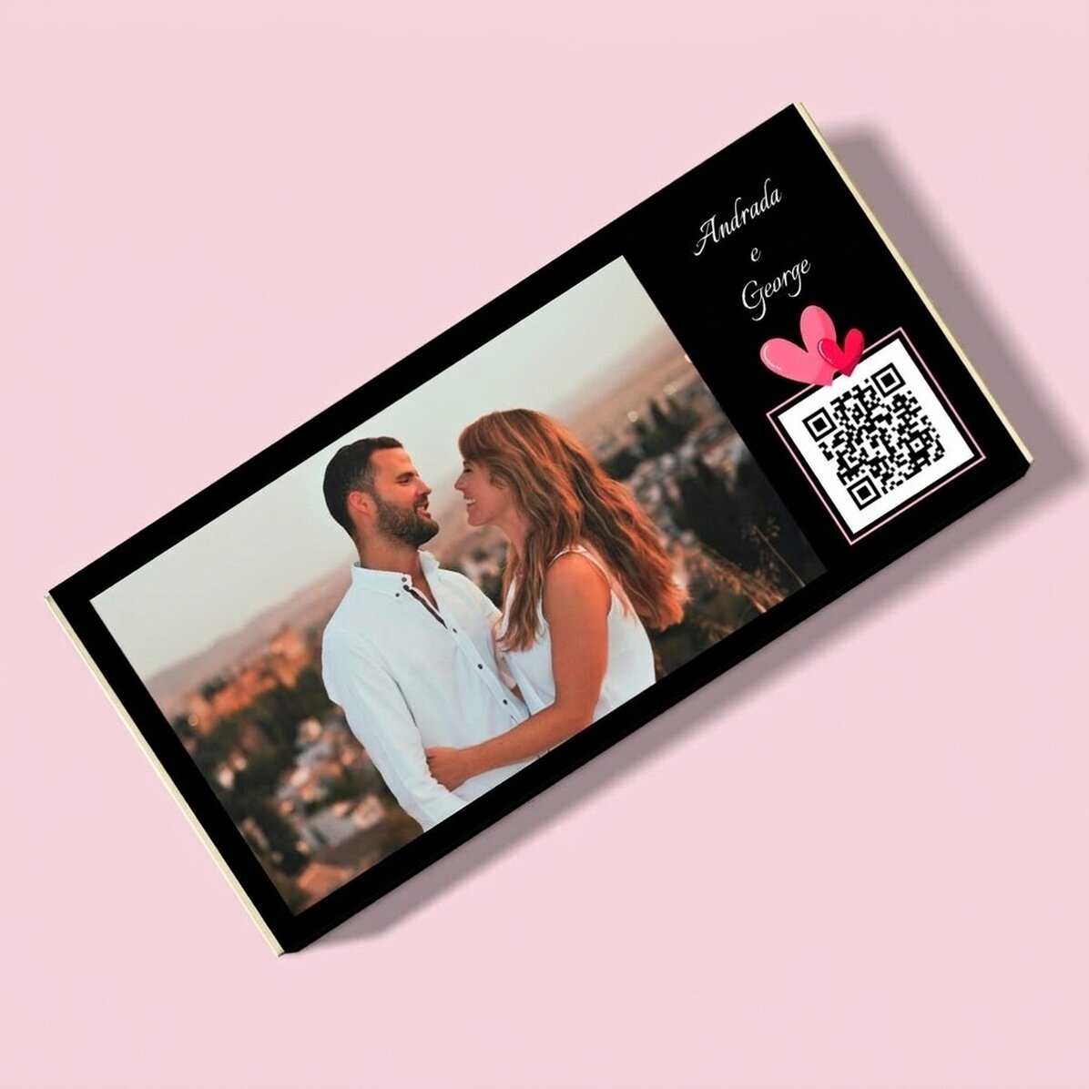 Cioccolato personalizzato con foto, testo e codice QR - Love