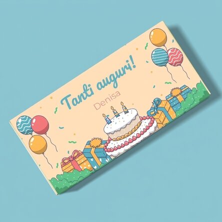 Cioccolato personalizzato con scritta - Festa di compleanno