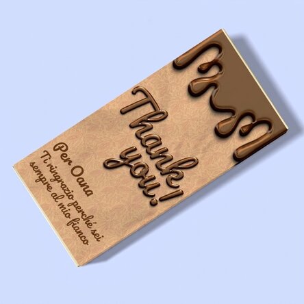 Cioccolato personalizzato con scritta - Grazie!