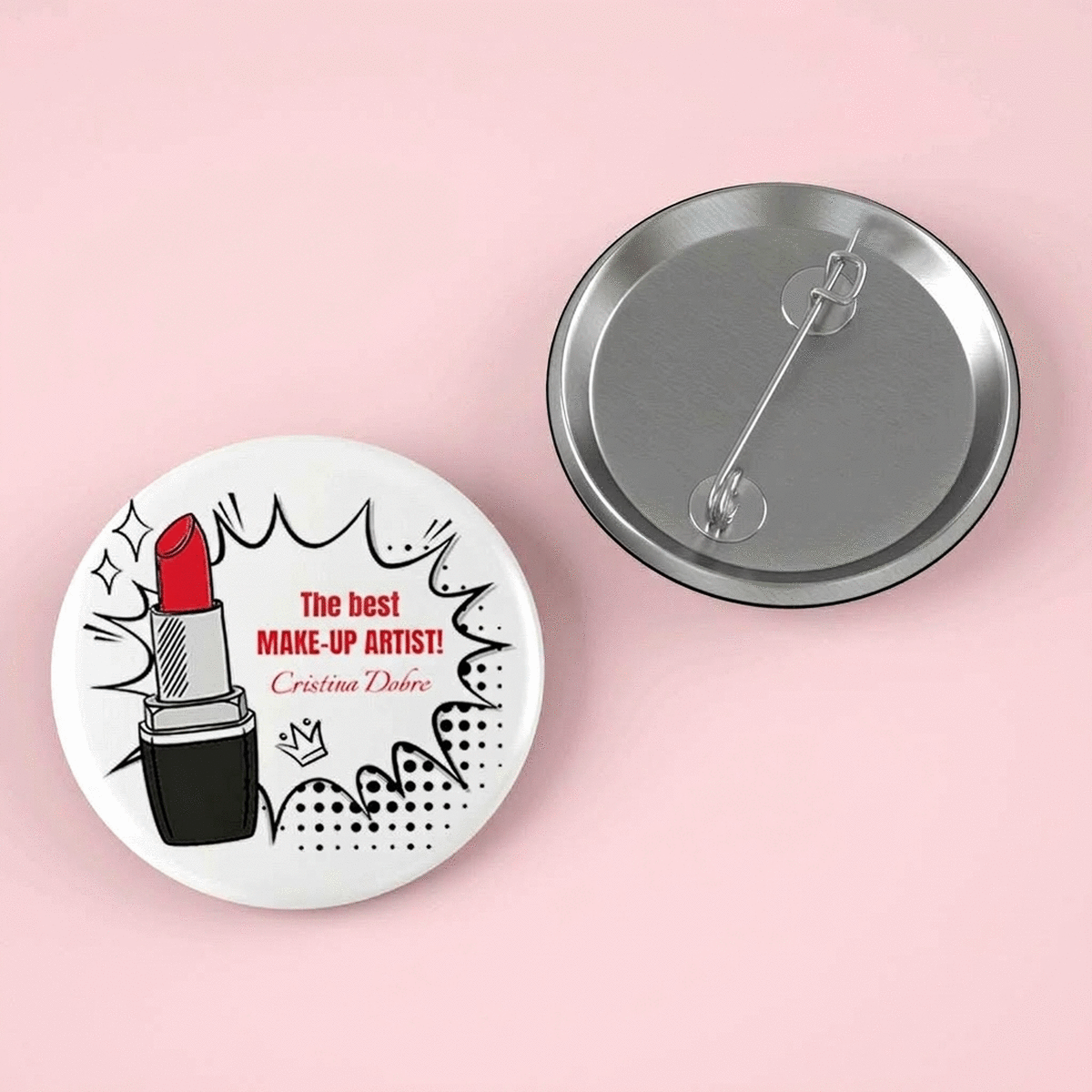 Spilla personalizzata con scritta - Make-up Artist