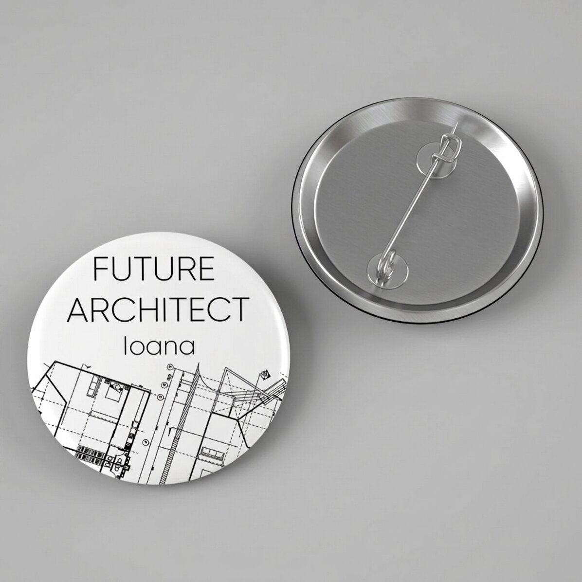 Spilla personalizzata con messaggio - Architetto