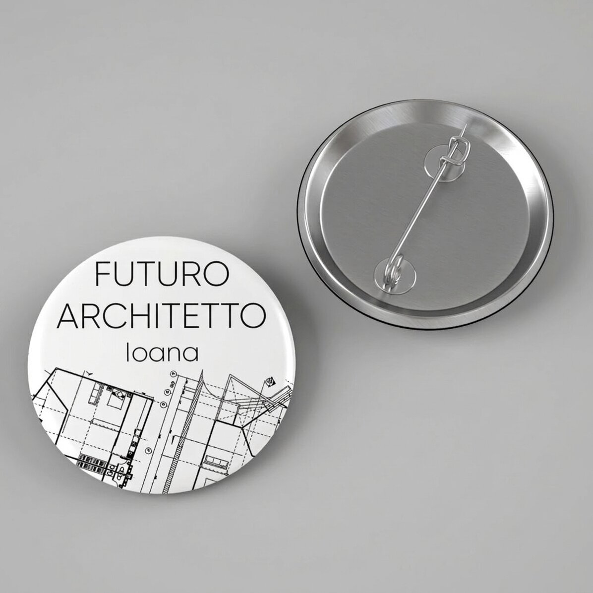Spilla personalizzata con messaggio - Architetto