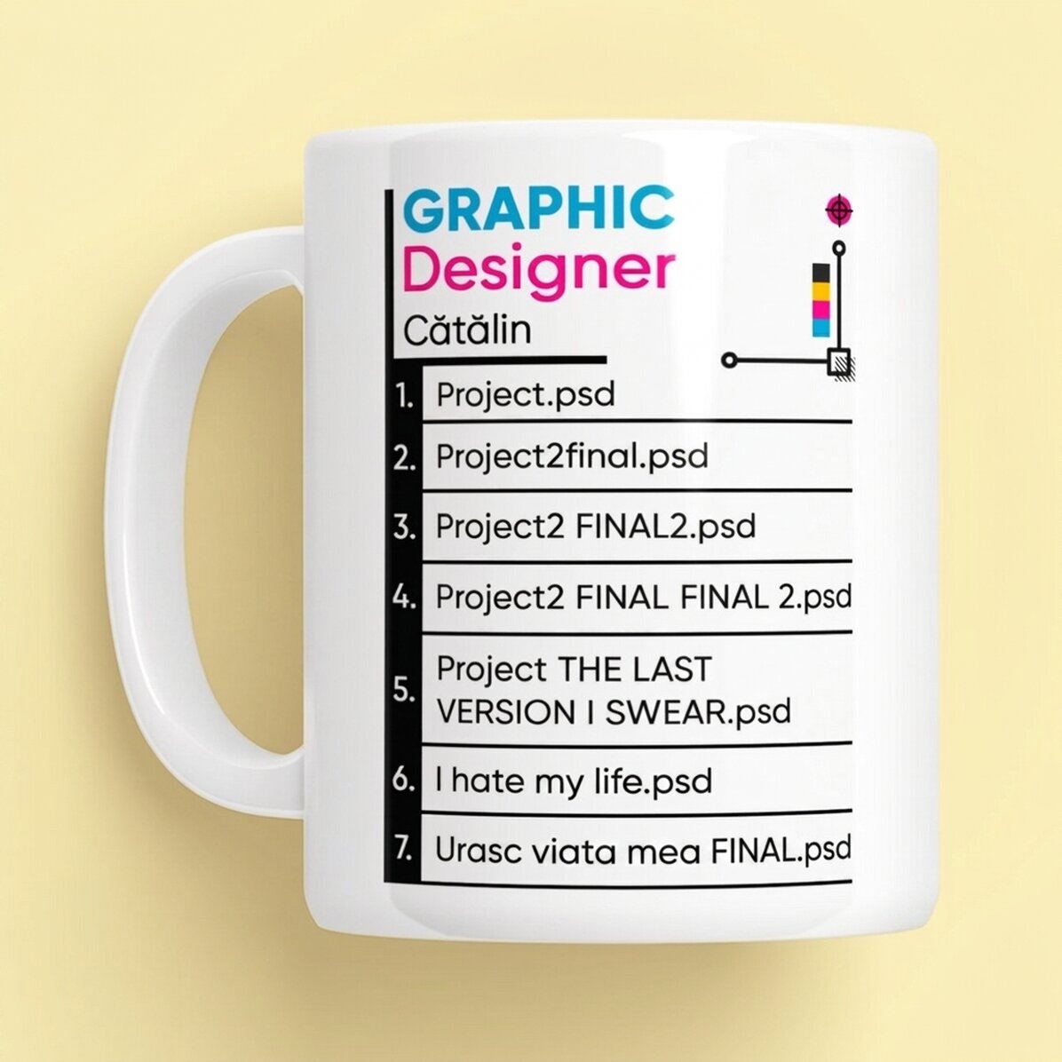 Tazza personalizzata con testo - Graphic Designer