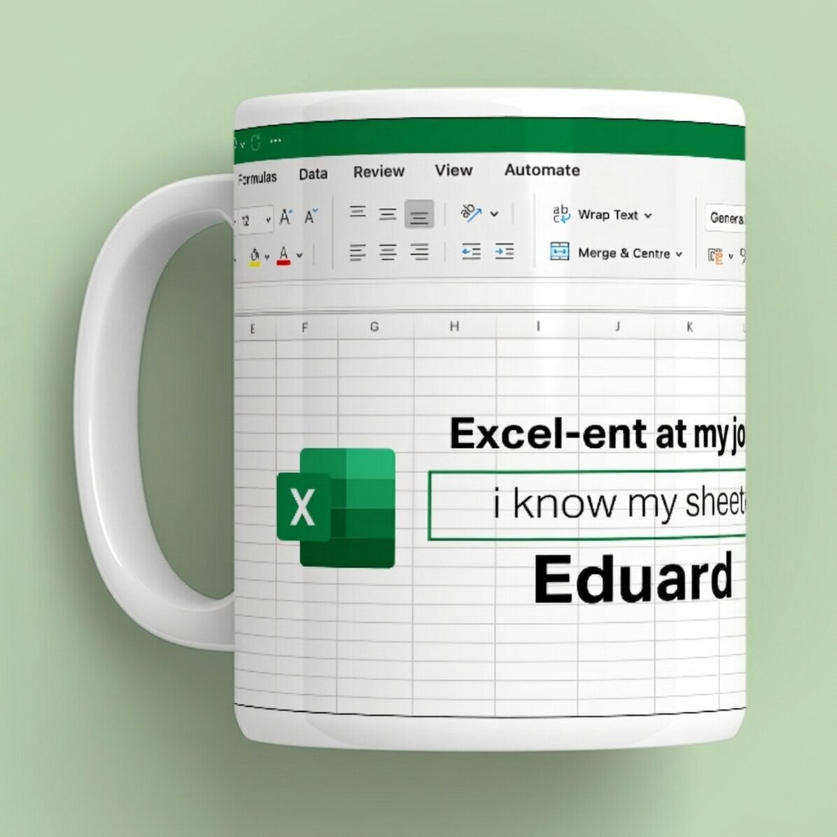 Tazza personalizzata con scritta - Excel