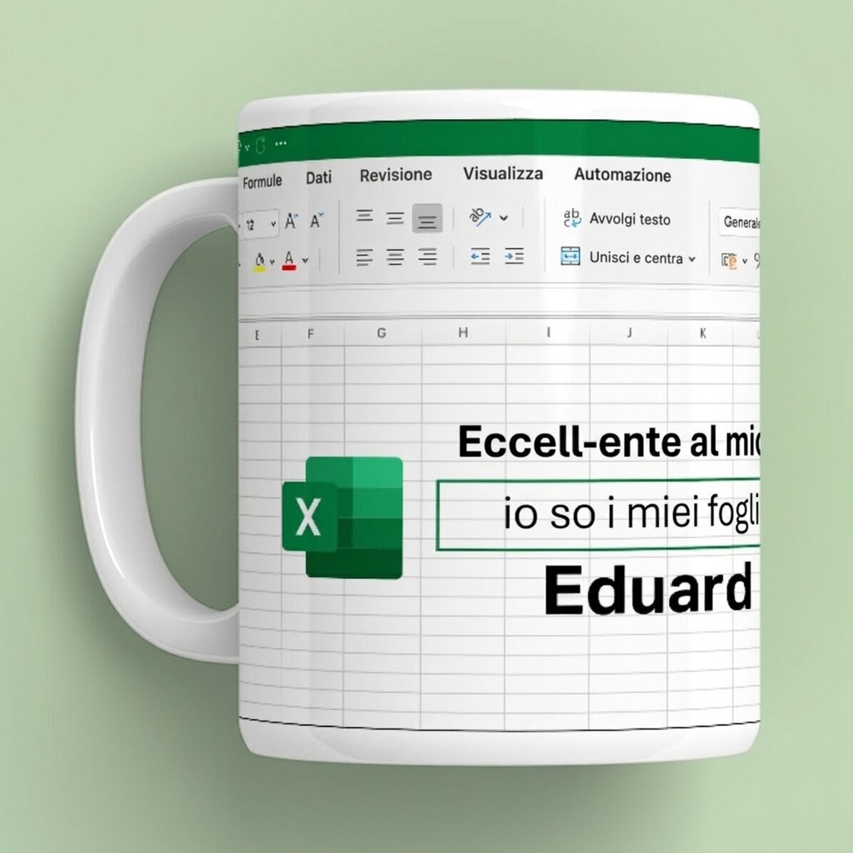Tazza personalizzata con scritta - Excel
