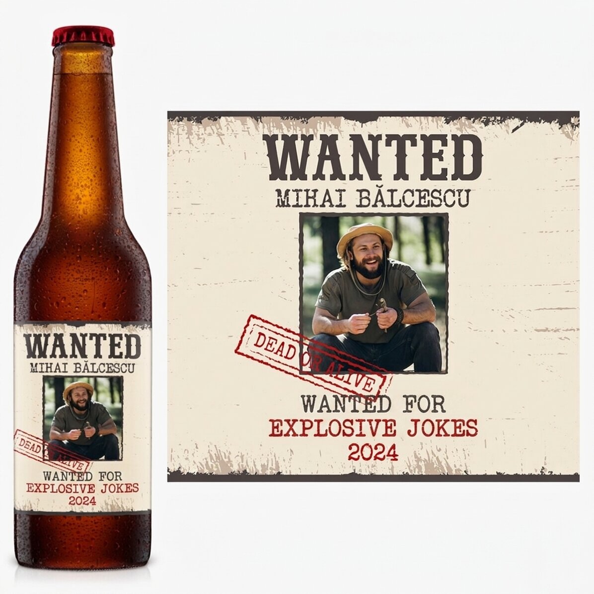 Birra personalizzata con messaggio - Wanted