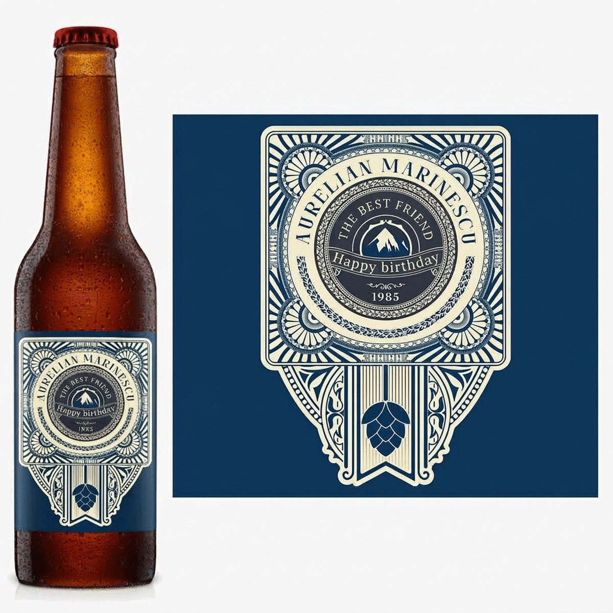 Birra personalizzata con messaggio - Vintage Hop