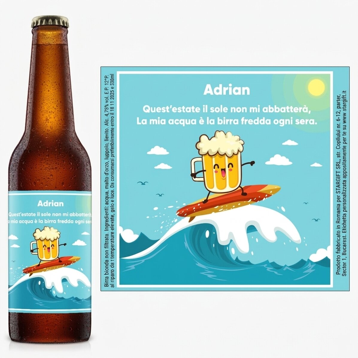 Birra personalizzata con messaggio - Birra speciale estiva
