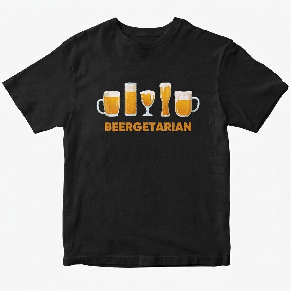 Maglietta in cotone personalizzata con scritta - Beergetarian