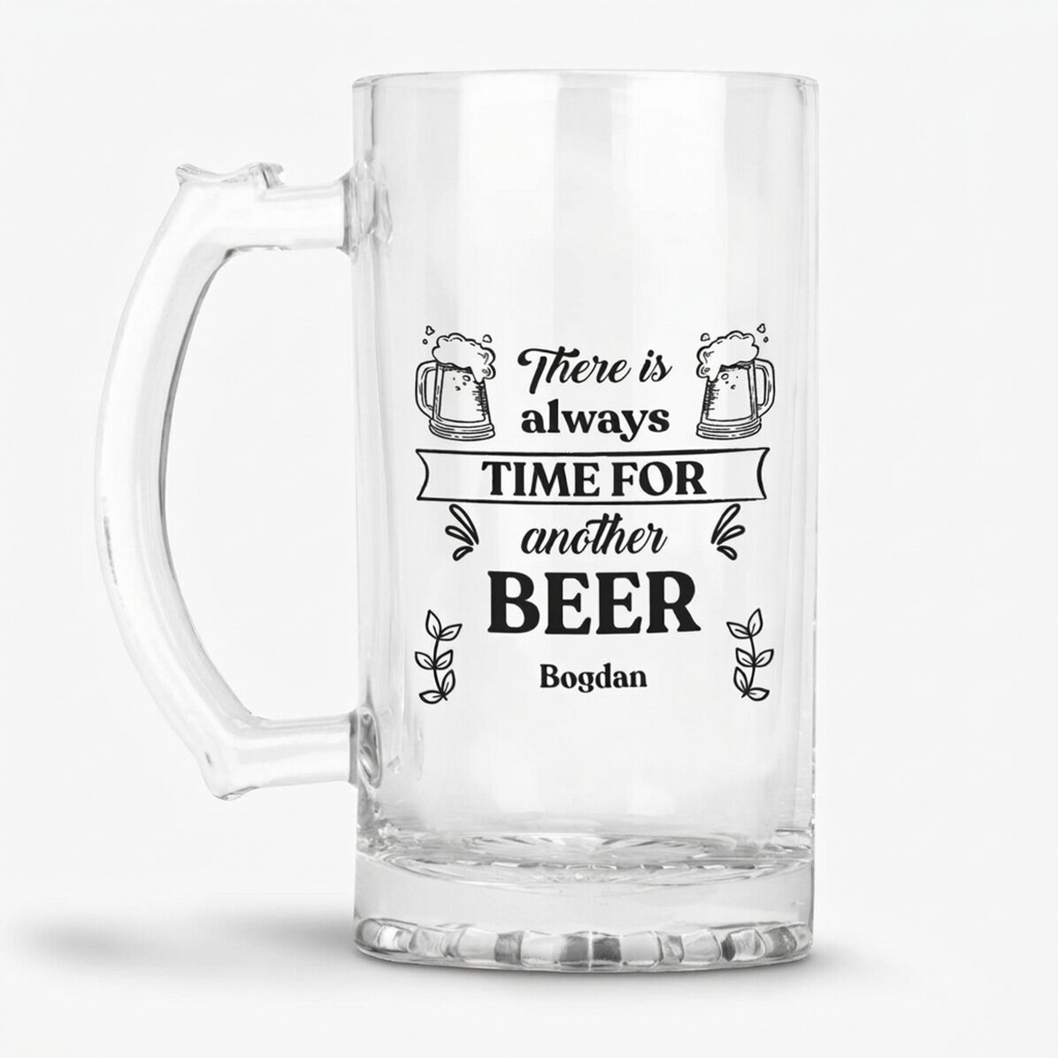 Boccale da birra personalizzato con messaggio - Time for Beer