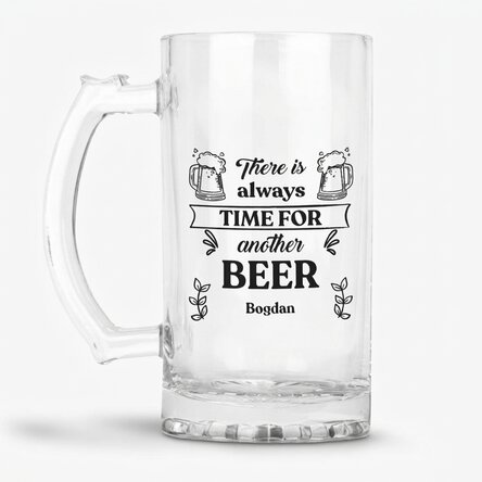 Personalised beer mug with message - Time for Beer