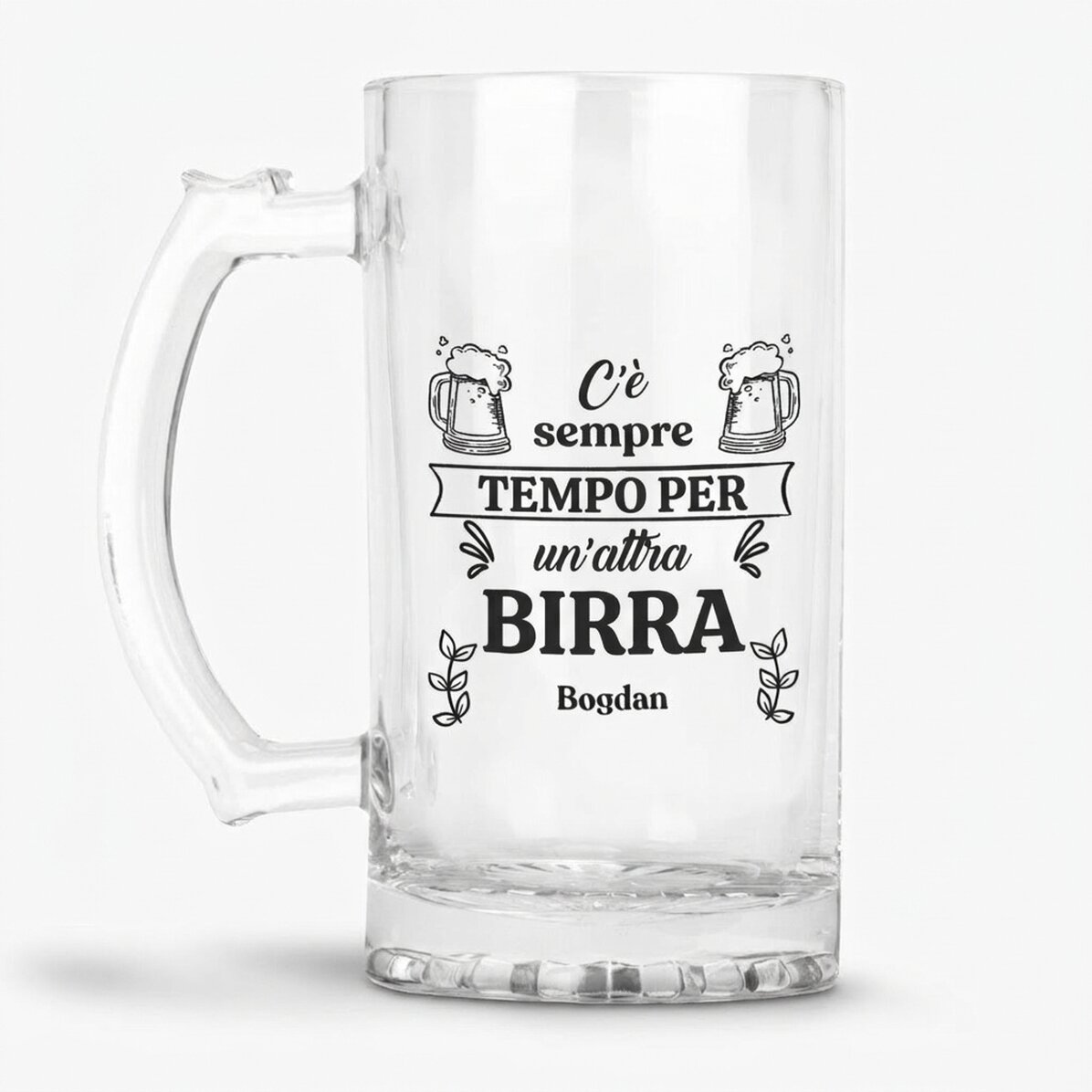 Boccale da birra personalizzato con messaggio - Time for Beer