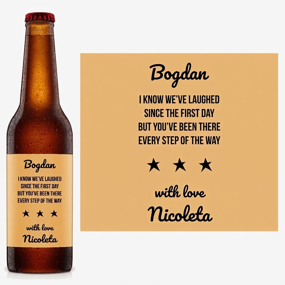 Birra personalizzata con messaggio - Stars
