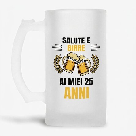 Boccale da birra personalizzato con messaggio - Cheers and Beers