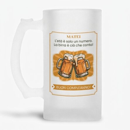 Boccale da birra personalizzato con messaggio - La birra conta!