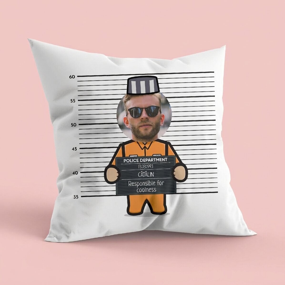 Cuscino personalizzato con foto e testo - Prigioniero