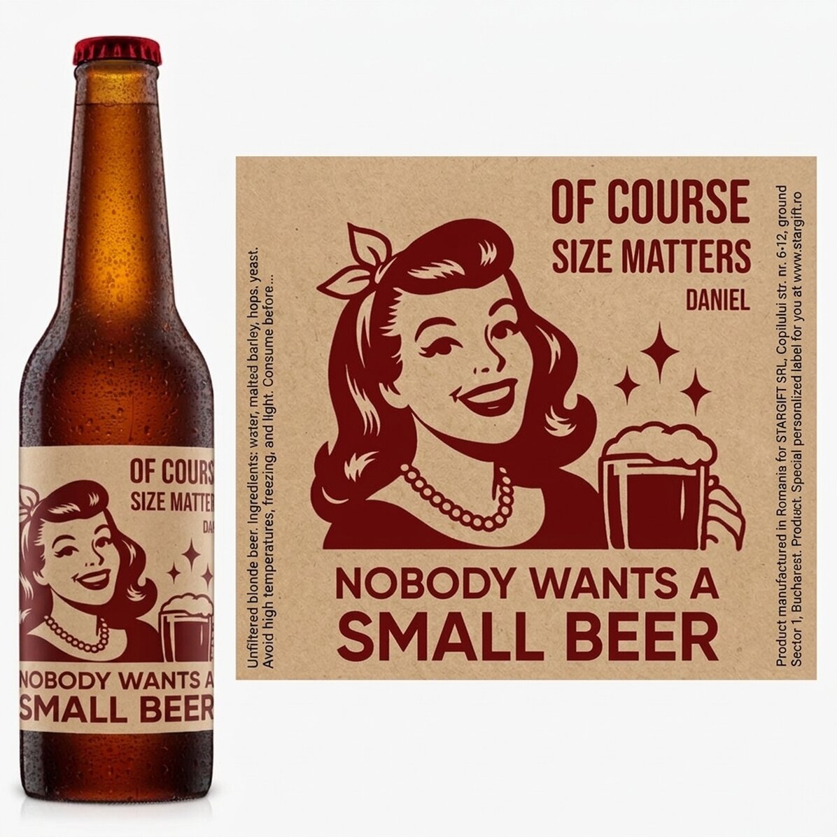 Birra personalizzata con scritta - Size Matters