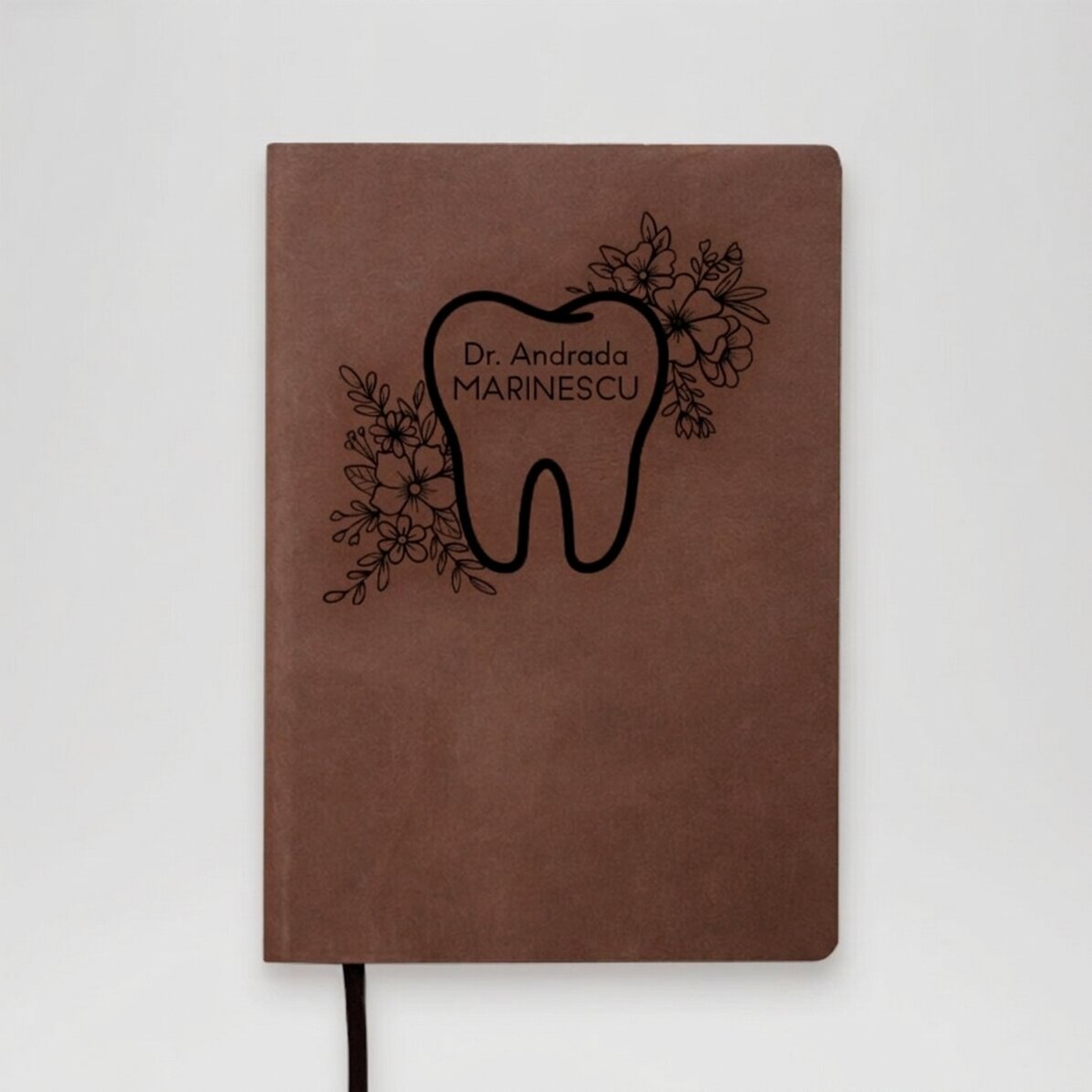 Agenda in pelle personalizzata con scritta per dentista