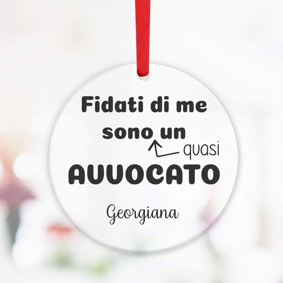 Ciondolo rotondo personalizzato con scritta - Avvocato