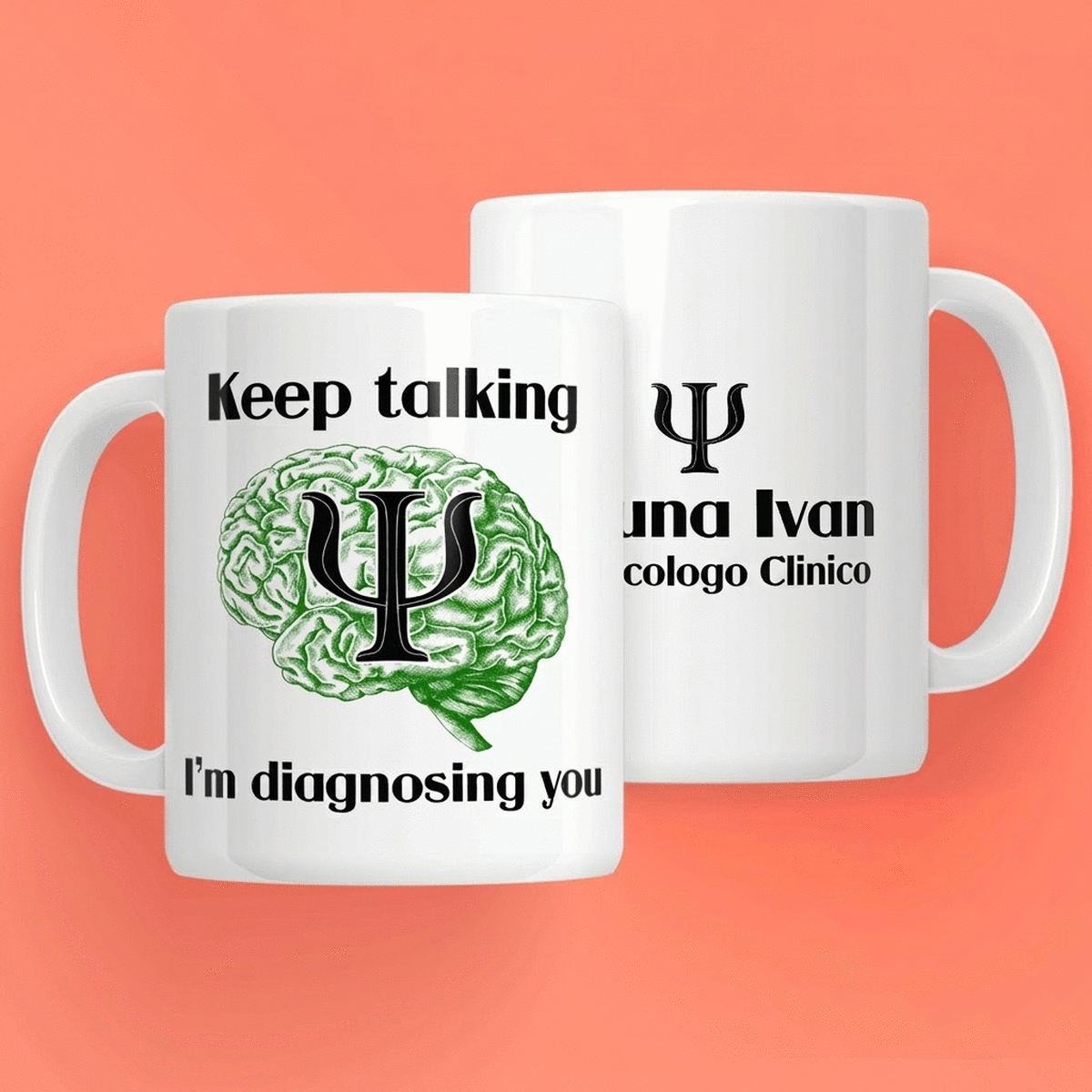 Tazza personalizzata con scritta per psicologi - Psyche