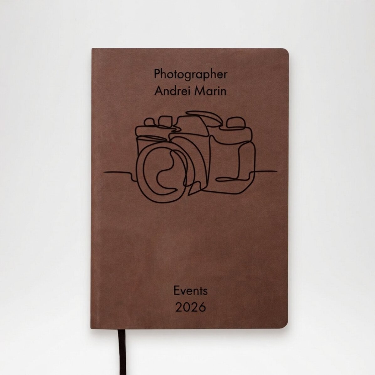 Agenda in pelle personalizzata con scritta per fotografo