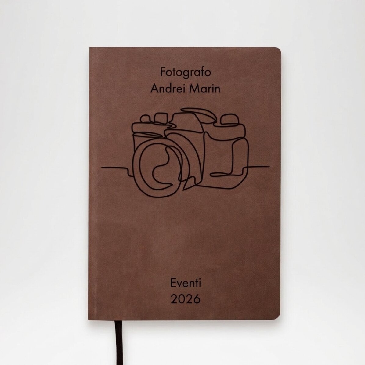 Agenda in pelle personalizzata con scritta per fotografo