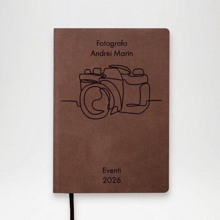 Agenda in pelle personalizzata con scritta per fotografo
