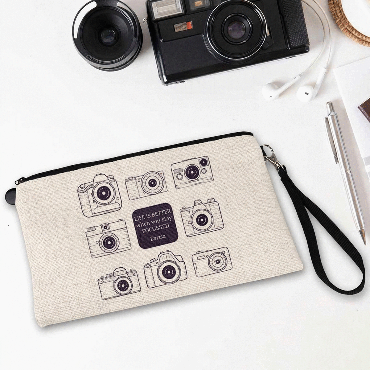Set di accessori personalizzato con scritta per fotografi