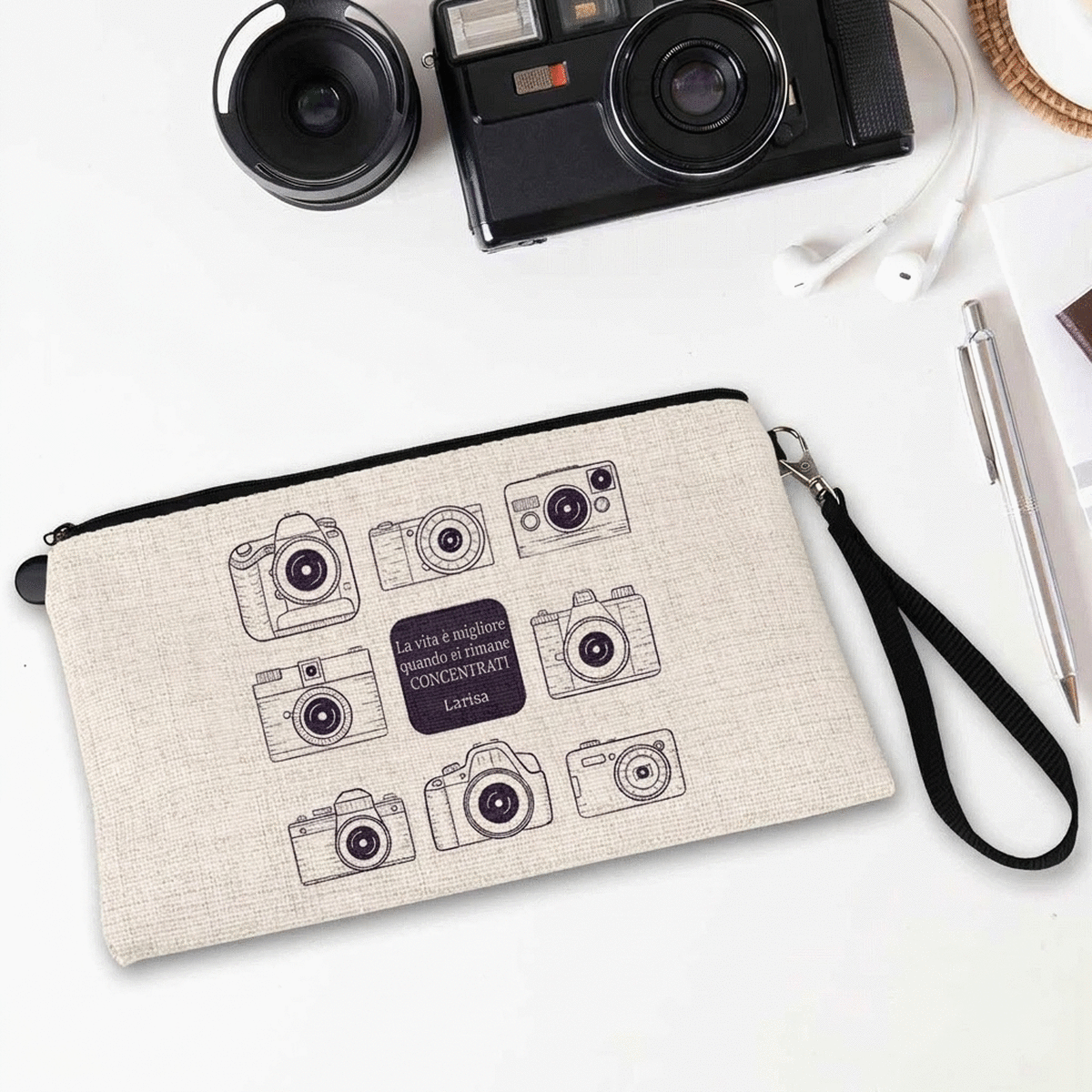 Set di accessori personalizzato con scritta per fotografi