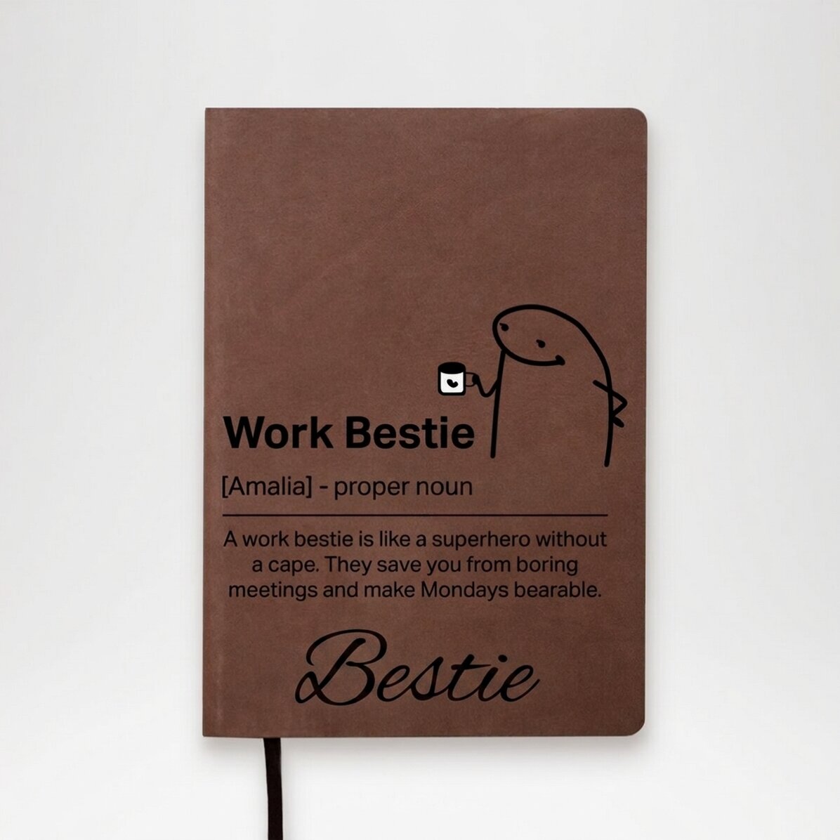 Agenda in pelle personalizzata con scritta - Work Bestie