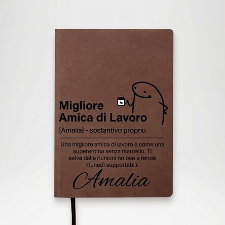 Agenda in pelle personalizzata con scritta - Work Bestie