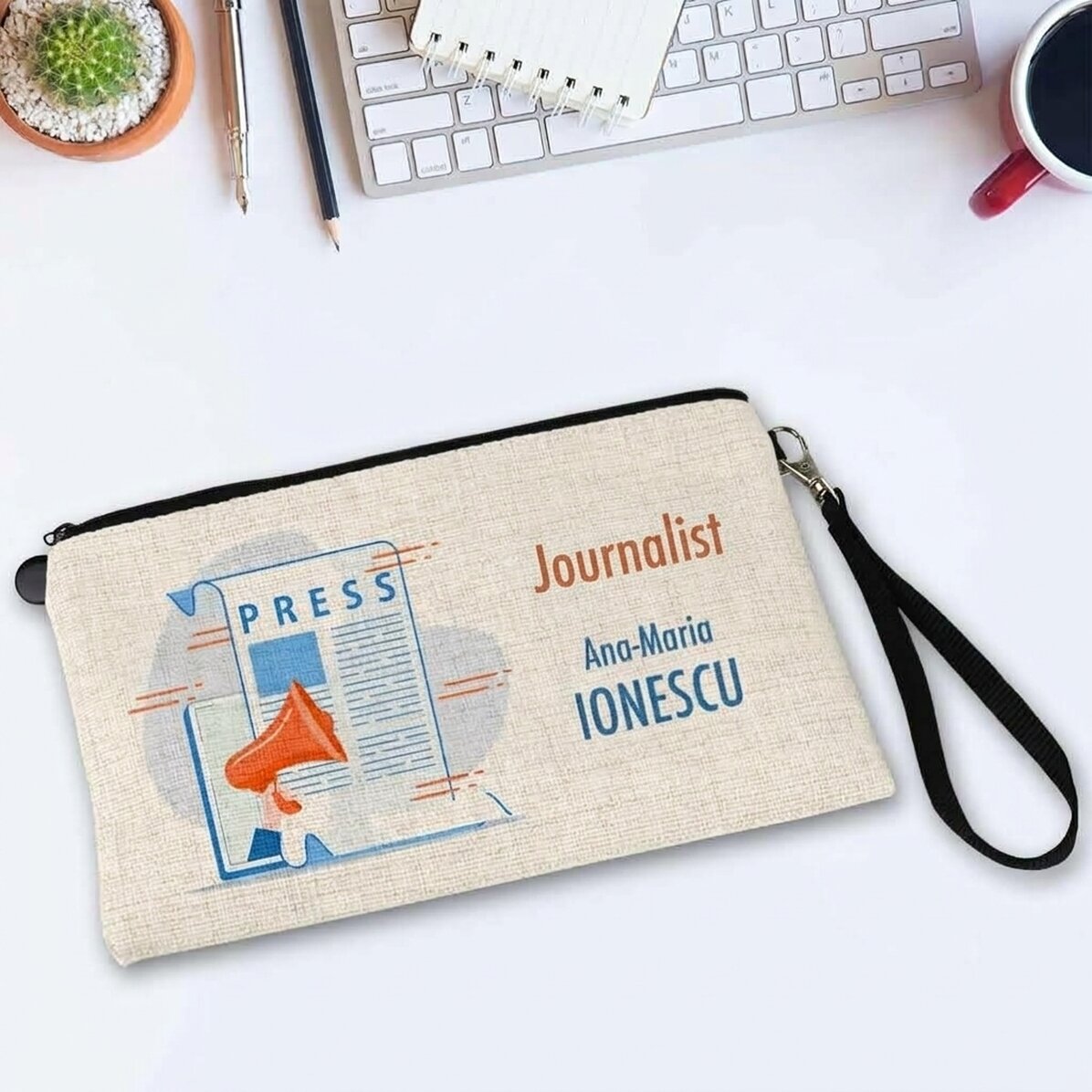 Set di accessori personalizzato con scritta per giornalisti