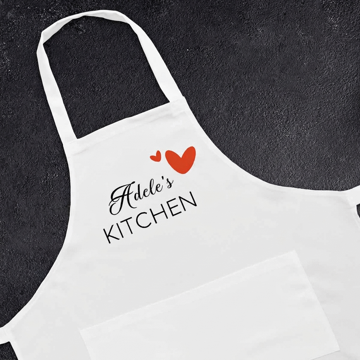 Personalised apron with message - Hearts