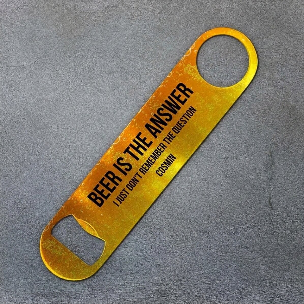 Apribottiglie personalizzato con messaggio - Beer is the answer