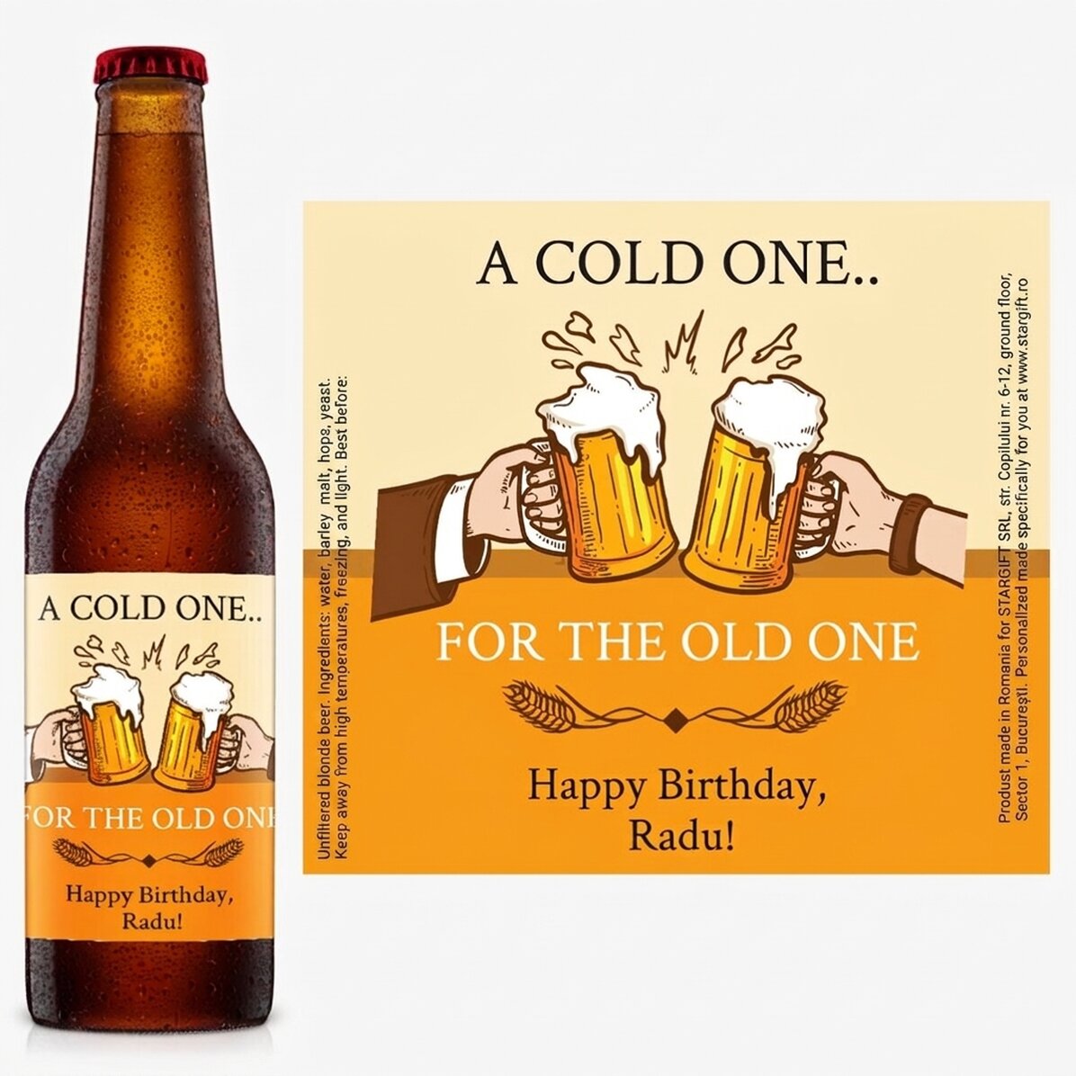 Birra personalizzata con scritta - A Cold One... for the Old One