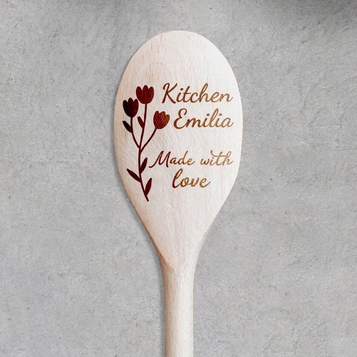 Cucchiaio di legno personalizzato - Flowers