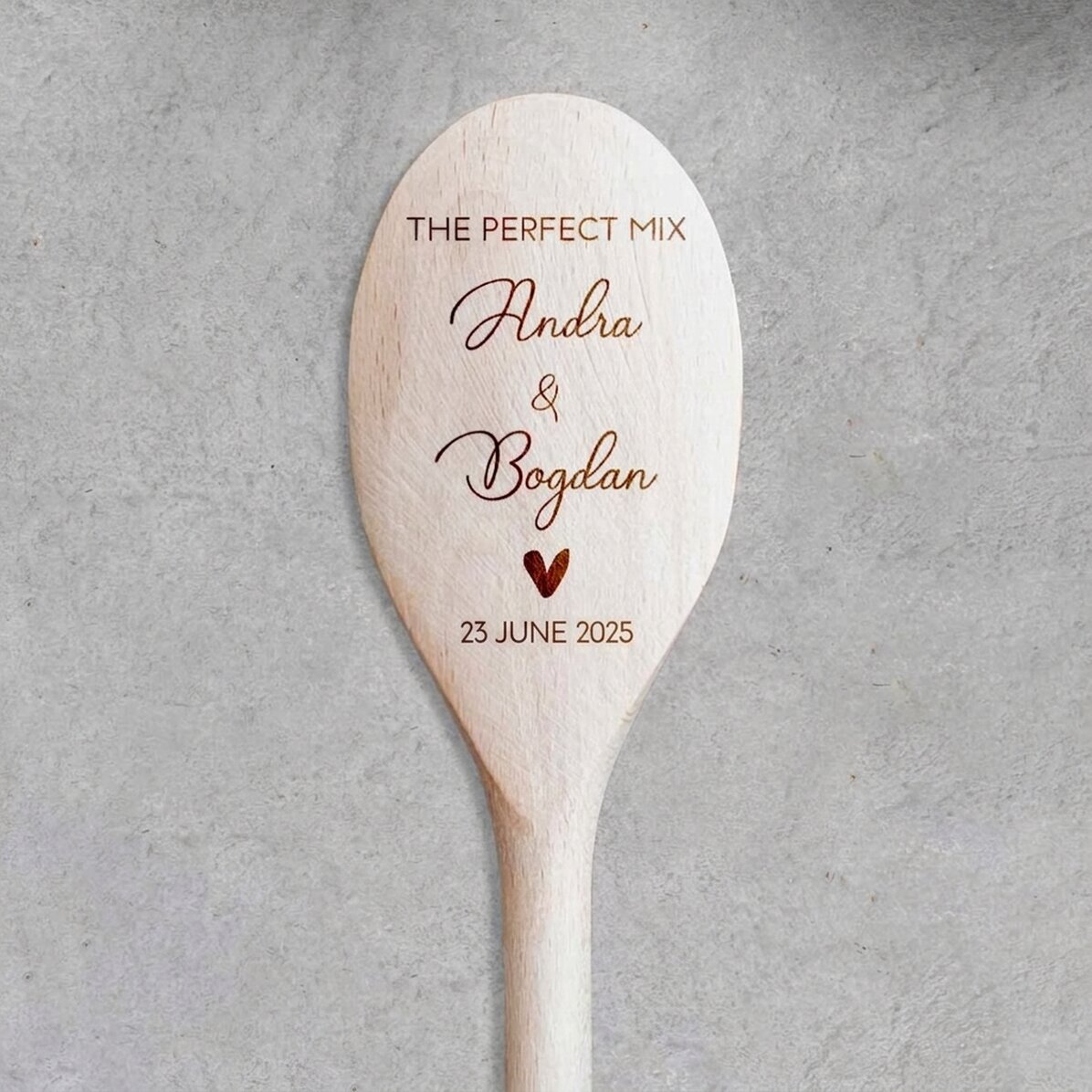 Cucchiaio di legno personalizzato con scritta - The Perfect Mix