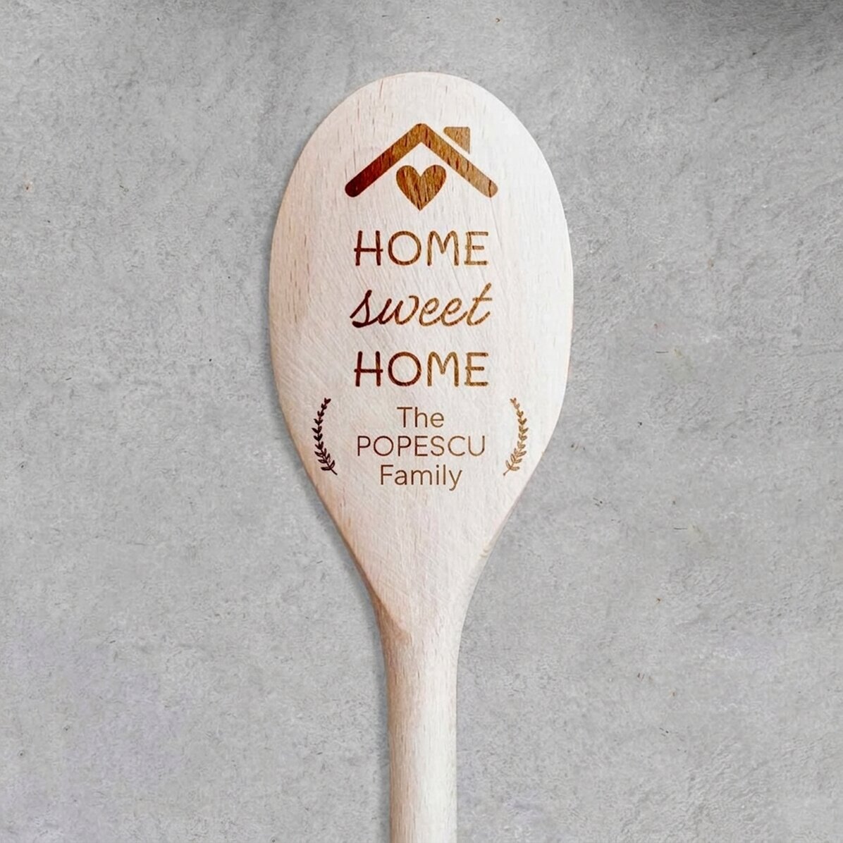 Cucchiaio di legno personalizzato con scritta - Home