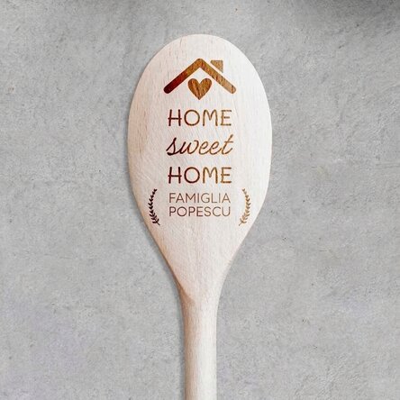 Cucchiaio di legno personalizzato con scritta - Home