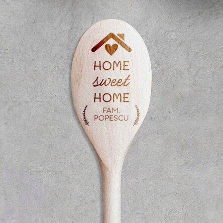 Cucchiaio di legno personalizzato con scritta - Home