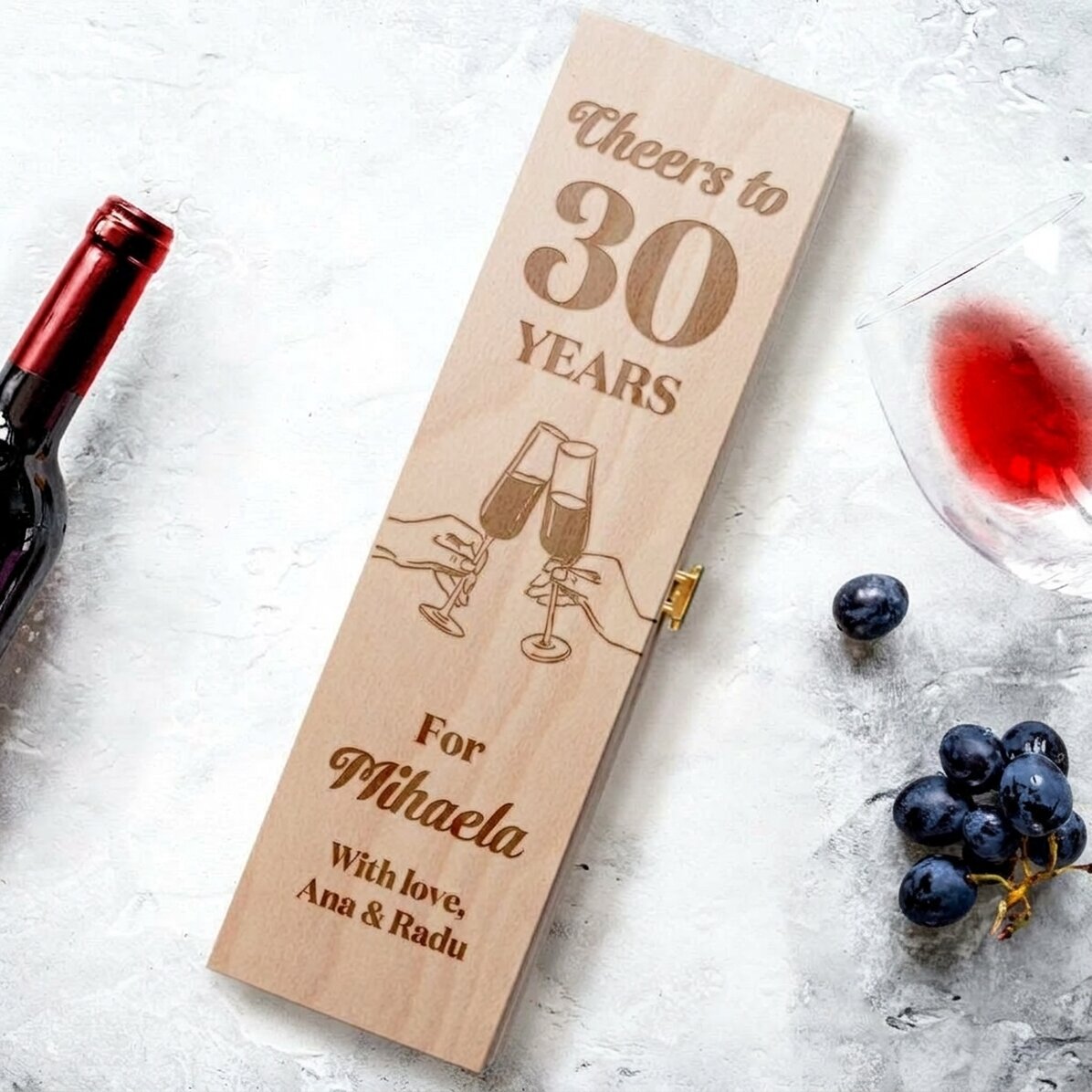 Scatola per vino personalizzata con scritta - Cheers to