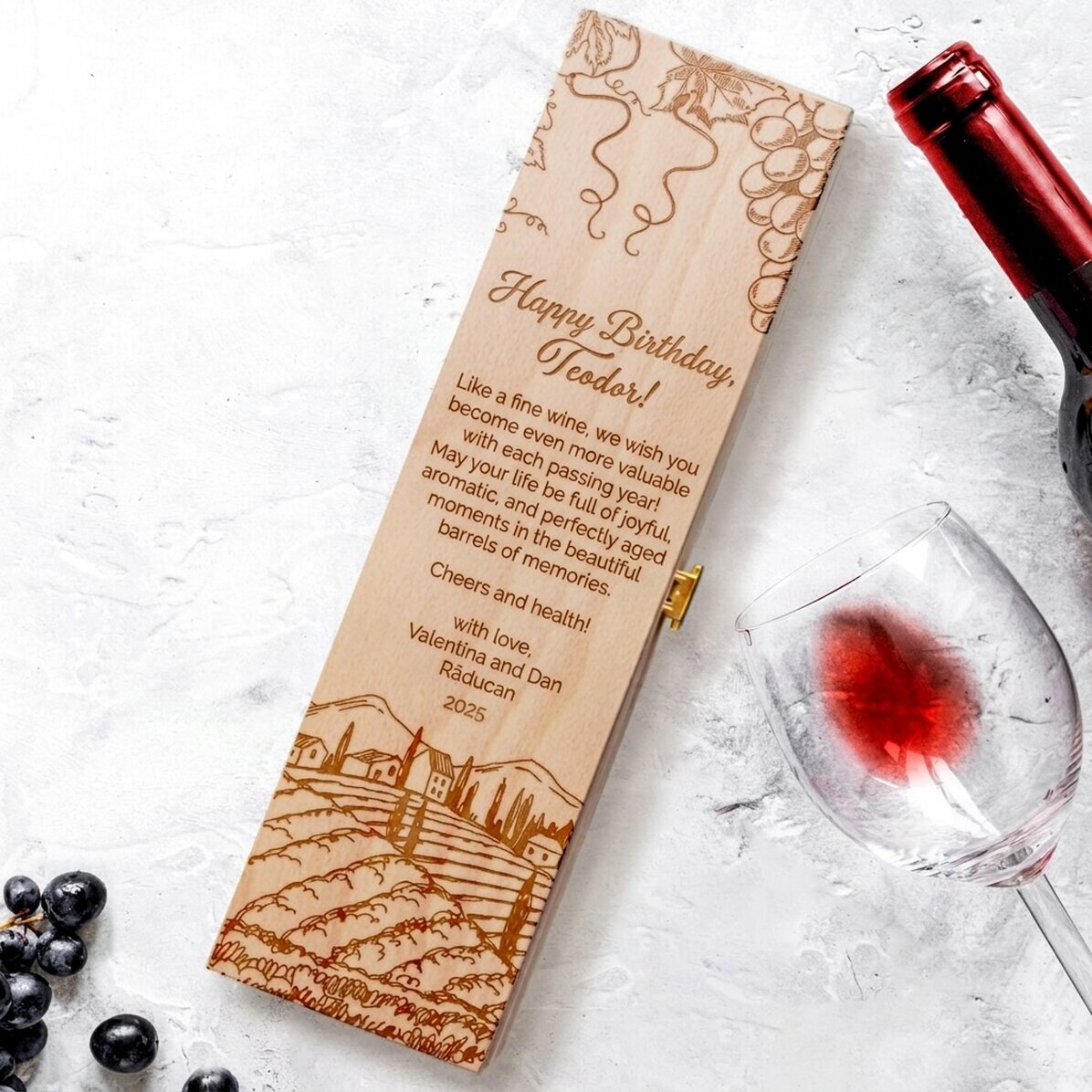 Scatola per vino personalizzata con scritta - Classica