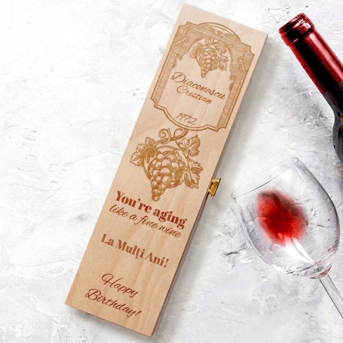 Scatola per vino personalizzata con scritta - Fine wine