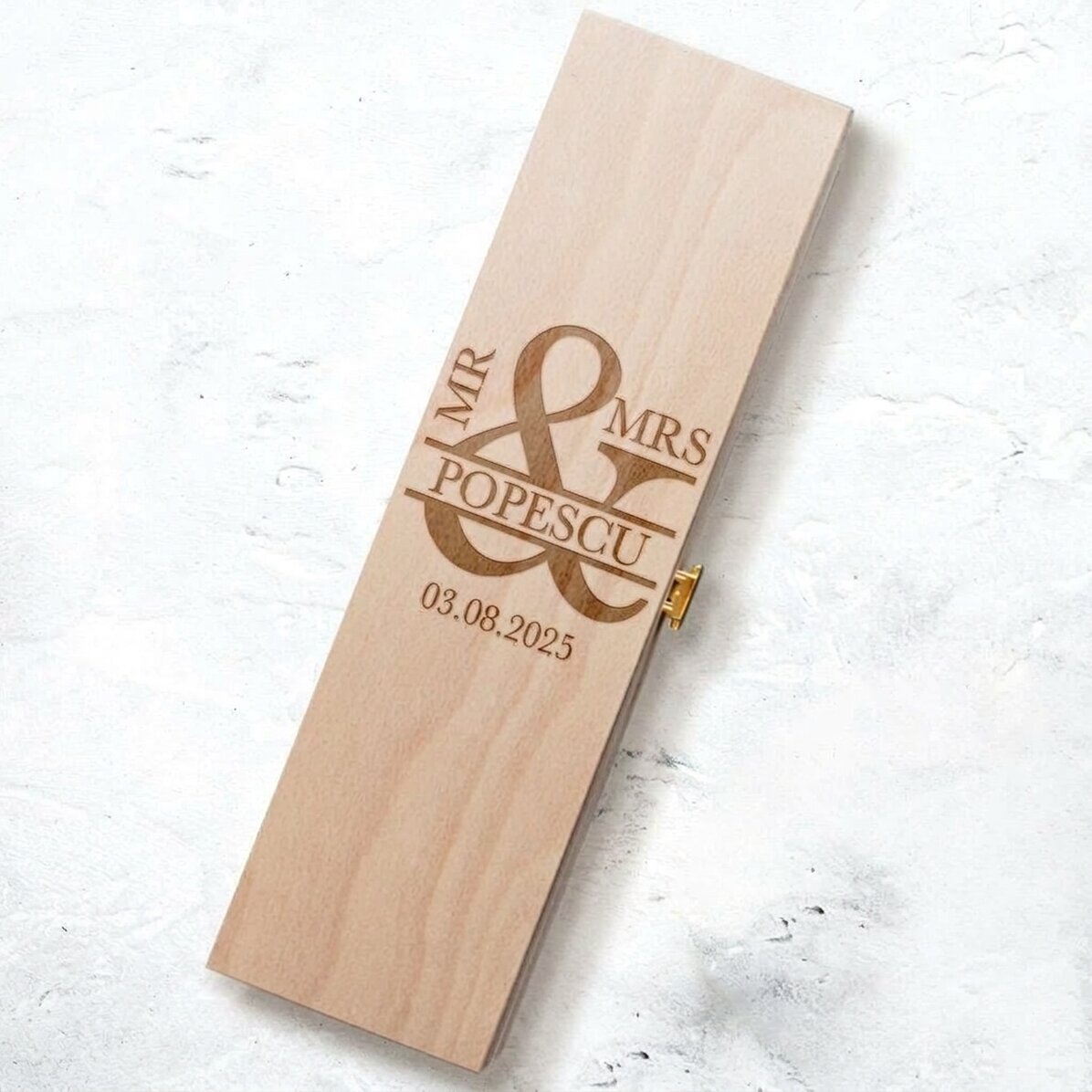 Scatola per vino personalizzata con scritta - Mrs & Mr